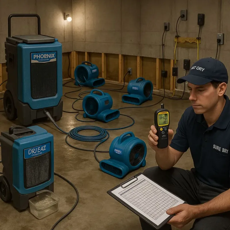 Structural Drying and Dehumidification process in Gages Lake, IL